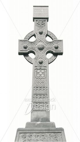 Croix pierre art religieux fait main ornementé