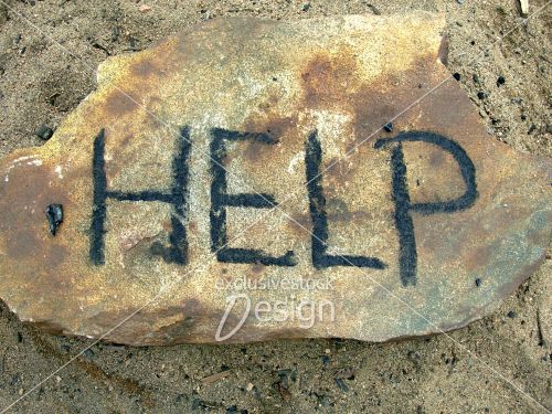 Message Help sur une roche