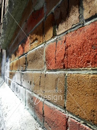 Mur  brique couleurs éclatantes