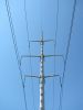 Utility pole supporting high-voltage lines
